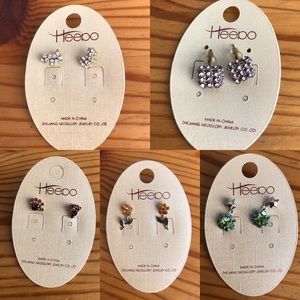 5 pairs stud earrings, new